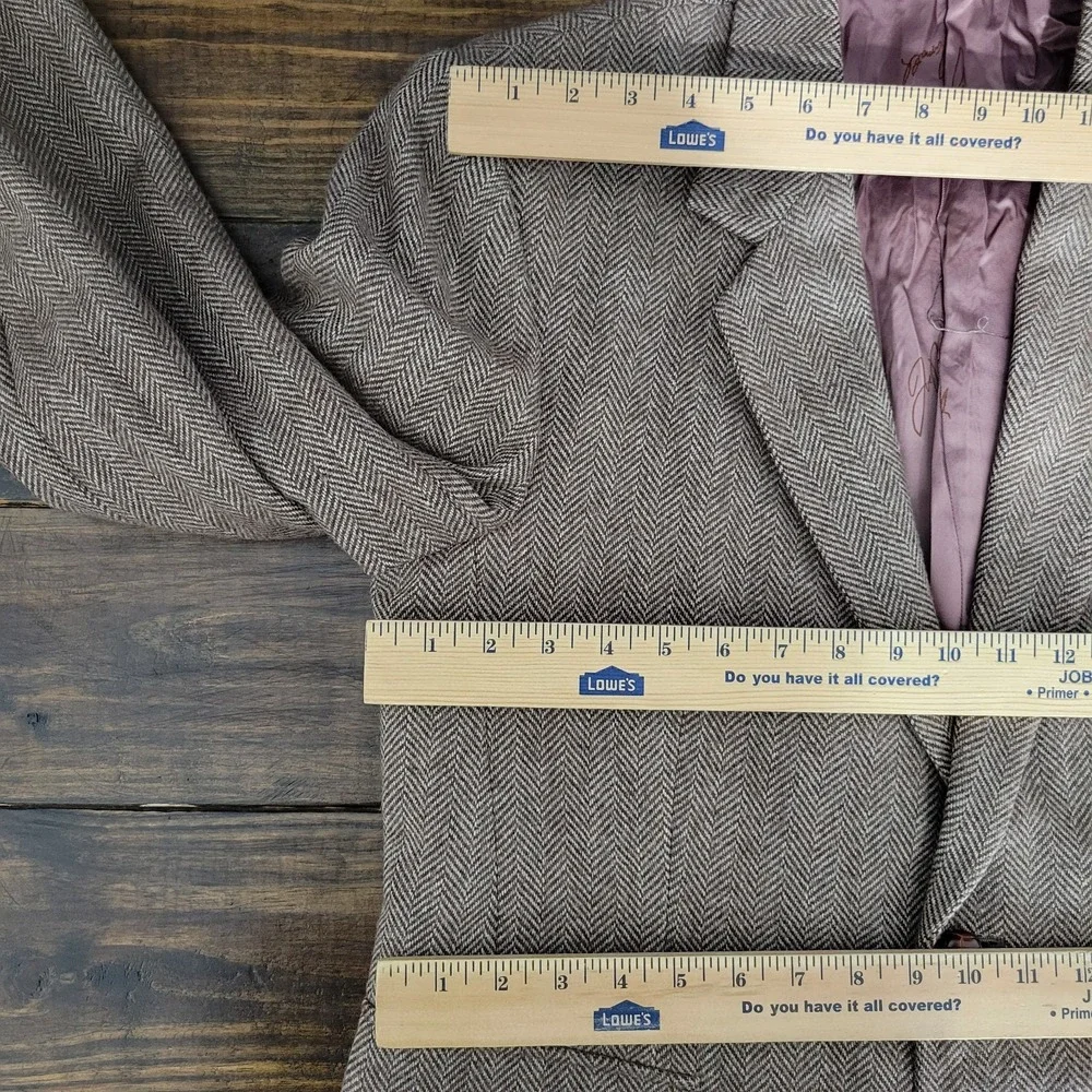 Joe Namath Men's Tweed Sport‎ Coat Blazer Brown Herringbone Polyester Wool 42S